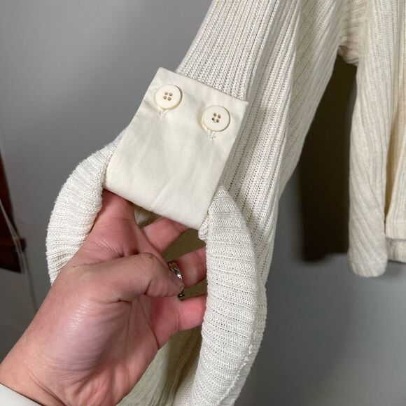 ZARA Wide sleeve Cream Knit Crop Top Size M - Picture 3 of 6